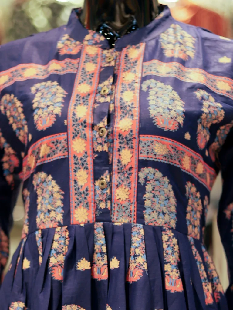 Navy Paisley Anarkali Kurtha